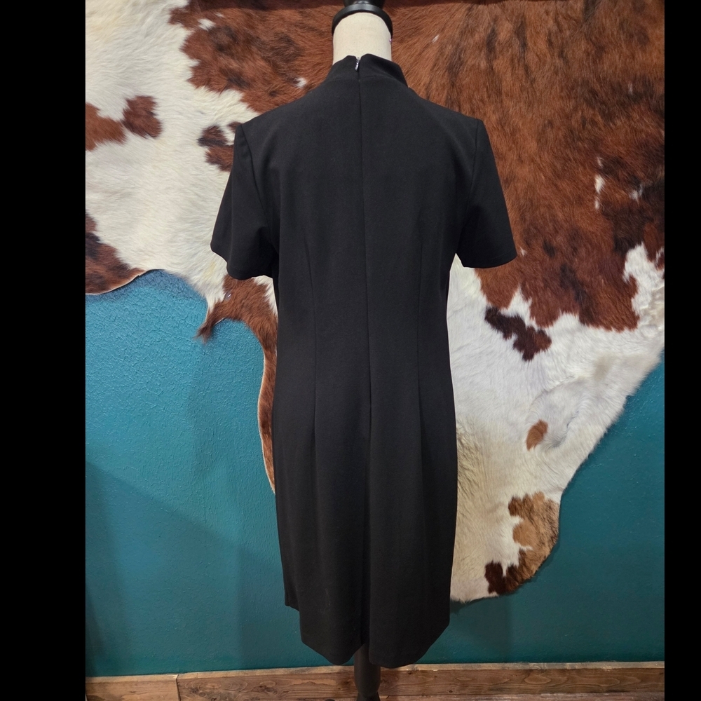 Shelby & Palmer Black Midi Dress with Bow Accent - Picture 4 of 7